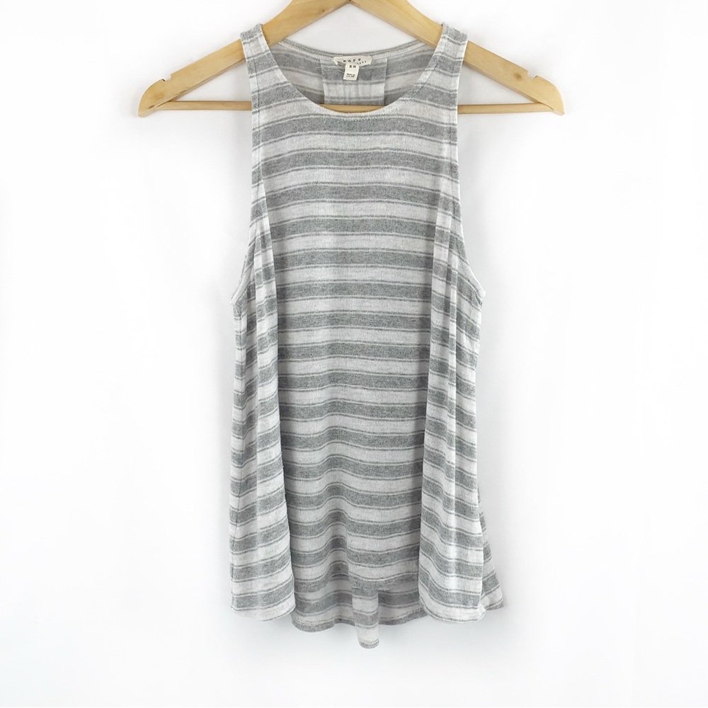 Soft Joie Stripe Knit High Neck Sleeveless Top